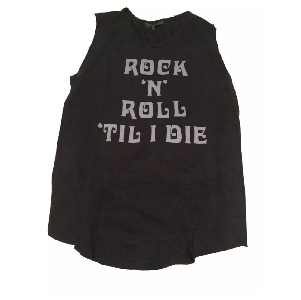 NWOT Women's Rock 'N' Roll Til I Die Junk Food Tank Top - Picture 3 of 5